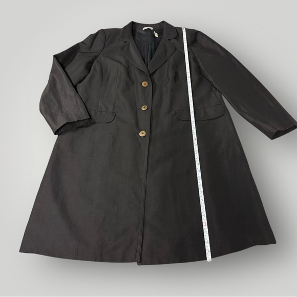 Marina Rinaldi Jacket Coat Sz L Wool Blend Italy Black - Picture 8 of 12